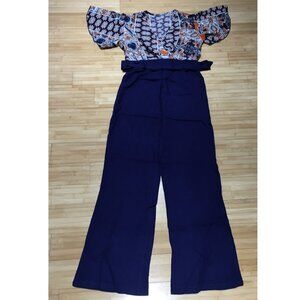 NWOT SHEIN Holidaya Graphic Print Butterfly Sleeve Belted Jumpsuit